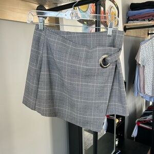 Forever 21 Silver Gray Mini Wrap Skirt